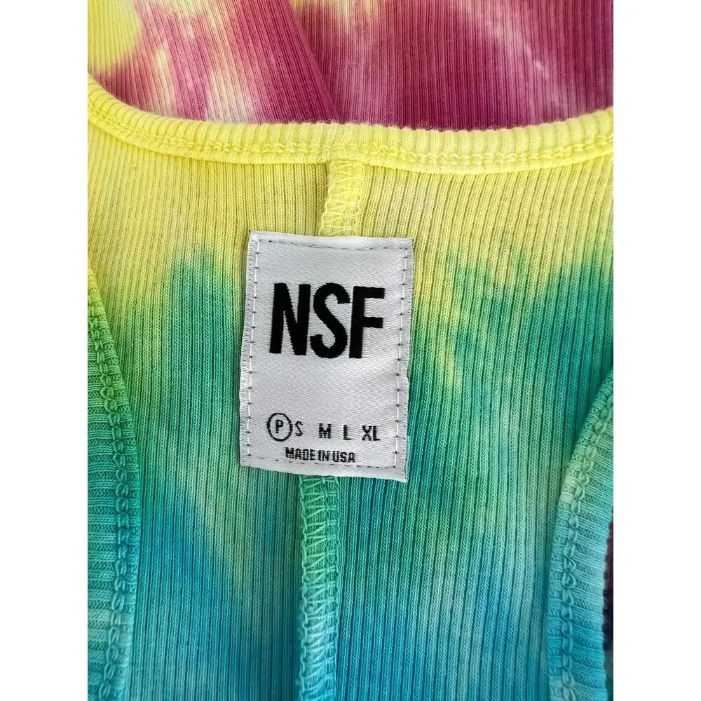 NSF Coqui Slim Racerback Tie Dye Ribbed Tank Dress Petite